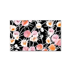 Boho Black Pink Flowers Watercolor Vi Sticker (rectangular) by GardenOfOphir