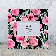 Expressive Watercolor Flowers Botanical Foliage White Box Photo Frame 4  X 6  by GardenOfOphir