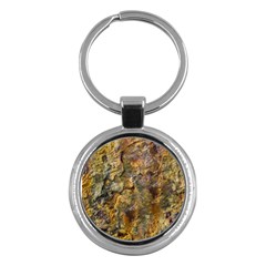 Rusty Orange Abstract Surface Key Chain (round) by dflcprintsclothing