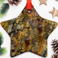 Rusty Orange Abstract Surface Star Ornament (two Sides) by dflcprintsclothing