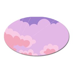 Sky Nature Sunset Clouds Space Fantasy Sunrise Oval Magnet by Ravend