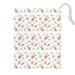 Easter Bunny Pattern Hare Easter Bunny Easter Egg Drawstring Pouch (4xl) by Ravend