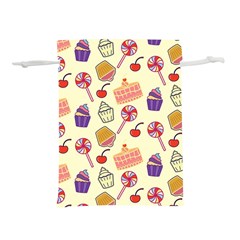 Happy Birthday Cupcake Pattern Lollipop Flat Design Lightweight Drawstring Pouch (s) by Ravend