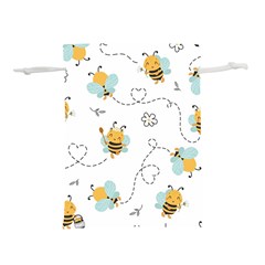 Bee Art Pattern Design Wallpaper Background Print Lightweight Drawstring Pouch (m) by Ravend