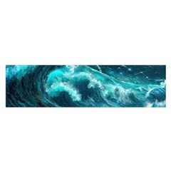 Thunderstorm Tsunami Tidal Wave Ocean Waves Sea Oblong Satin Scarf (16  X 60 ) by Ravend