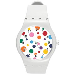 Polka Dot Round Plastic Sport Watch (m) by 8989