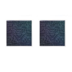 Circuit Board Circuits Mother Board Computer Chip Cufflinks (square) by Ravend