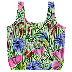 Celestial Watercolor Flower Full Print Recycle Bag (xxl) by GardenOfOphir