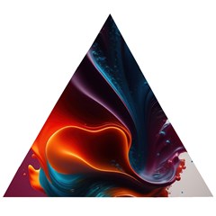 Ai Generated Swirl Splash Blaze Design Art Wooden Puzzle Triangle by Ravend