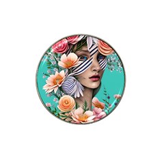 Whimsy Lady Combined Watercolor Flowers Hat Clip Ball Marker by GardenOfOphir