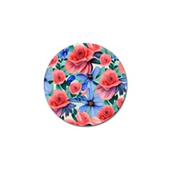 Classy Watercolor Flowers Golf Ball Marker (4 Pack) by GardenOfOphir