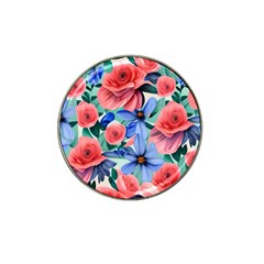 Classy Watercolor Flowers Hat Clip Ball Marker by GardenOfOphir