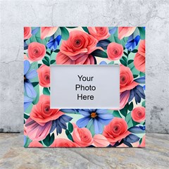 Classy Watercolor Flowers White Box Photo Frame 4  X 6  by GardenOfOphir