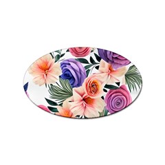 Country-chic Watercolor Flowers Sticker (oval) by GardenOfOphir