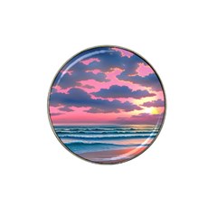 Sunset Over The Beach Hat Clip Ball Marker by GardenOfOphir