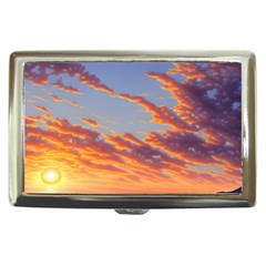 Summer Sunset Over Beach Cigarette Money Case by GardenOfOphir