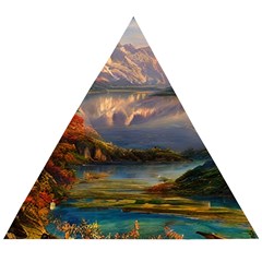 Summer Sunset Wooden Puzzle Triangle by GardenOfOphir