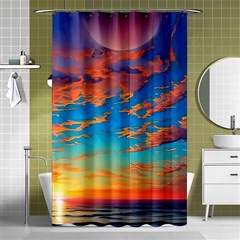 Waves Crashing On The Shore Shower Curtain 48  X 72  (small)  by GardenOfOphir