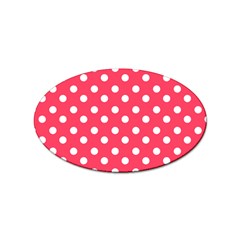 Hot Pink Polka Dots Sticker Oval (100 Pack) by GardenOfOphir