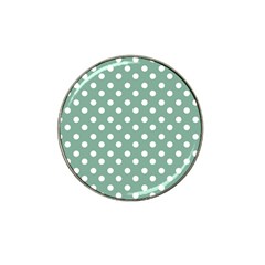 Mint Green Polka Dots Hat Clip Ball Marker (4 Pack) by GardenOfOphir