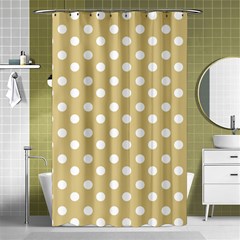 Mint Polka And White Polka Dots Shower Curtain 48  X 72  (small)  by GardenOfOphir