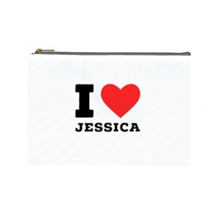 I Love Jessica Cosmetic Bag (large) by ilovewhateva