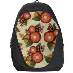 Flowers Leaves Pattern Flora Botany Drawing Art Backpack Bag by Ravend