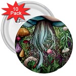 Craft Mushroom 3  Buttons (10 pack)  Front