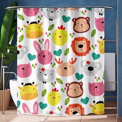 Cute Animals Cartoon Seamless Background Shower Curtain 60  X 72  (medium)  by Jancukart