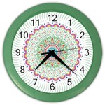 Flower Abstract Floral Hand Ornament Hand Drawn Mandala Color Wall Clock Front