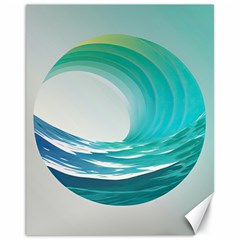 Tsunami Tidal Wave Wave Minimalist Ocean Sea 2 Canvas 11  X 14  by Pakemis