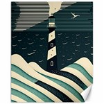 Lighthouse Abstract Ocean Sea Waves Water Blue Canvas 11  x 14  10.95 x13.48  Canvas - 1