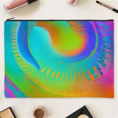 Contemporary Fluid Art Pattern In Bright Colors Cosmetic Bag (xxxl) by GardenOfOphir