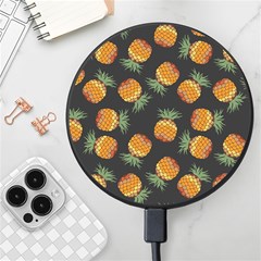 Pineapple Background Pineapple Pattern Wireless Fast Charger(black) by Wegoenart