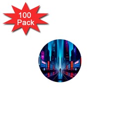 City People Cyberpunk 1  Mini Buttons (100 Pack)  by Jancukart