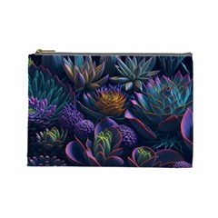 Ai Generated Succulents Flowers Cosmetic Bag (large) by Semog4