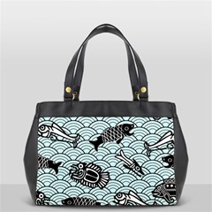 Fish Koi Ocean Sea Oriental Waves Oversize Office Handbag (2 Sides) by Semog4