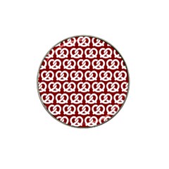 Red Pretzel Illustrations Pattern Hat Clip Ball Marker (4 Pack) by GardenOfOphir