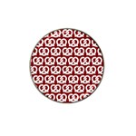 Red Pretzel Illustrations Pattern Hat Clip Ball Marker (4 pack) Front