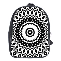 Circular Concentric Radial Symmetry Abstract School Bag (large) by Jancukart