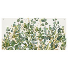 Gold And Green Eucalyptus Leaves Banner And Sign 8  X 4  by Jack14