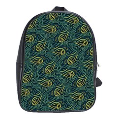 Pattern Abstract Green Texture School Bag (large) by Jancukart