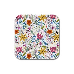 Flowers-484 Rubber Square Coaster (4 Pack) by nateshop