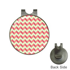 Modern Retro Chevron Patchwork Pattern Hat Clips With Golf Markers by GardenOfOphir