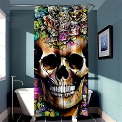 Skeleton Skull Cottagecore Shower Curtain 36  X 72  (stall)  by GardenOfOphir