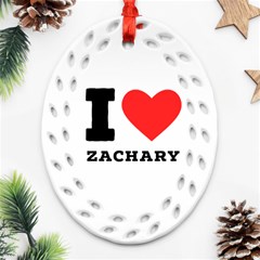 I Love Zachary Oval Filigree Ornament (two Sides) by ilovewhateva