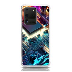 Ai Generated Motherboard City Technology Tech Cpu Samsung Galaxy S20 Ultra 6 9 Inch Tpu Uv Case by Jancukart