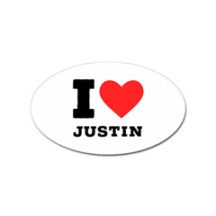 I Love Justin Sticker (oval) by ilovewhateva