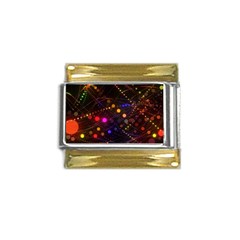 Abstract Light Star Design Laser Light Emitting Diode Gold Trim Italian Charm (9mm) by Semog4