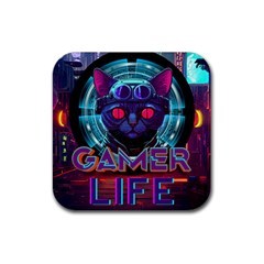 Gamer Life Rubber Coaster (square) by minxprints